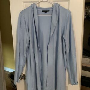 Women’s Cyrus long, hooded cardigan, light blue